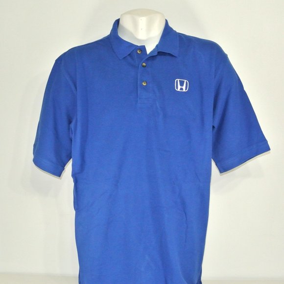 HONDA Car Dealership Employee Uniform Polo Shirt Blue NEW Size M Medium - Picture 1 of 6